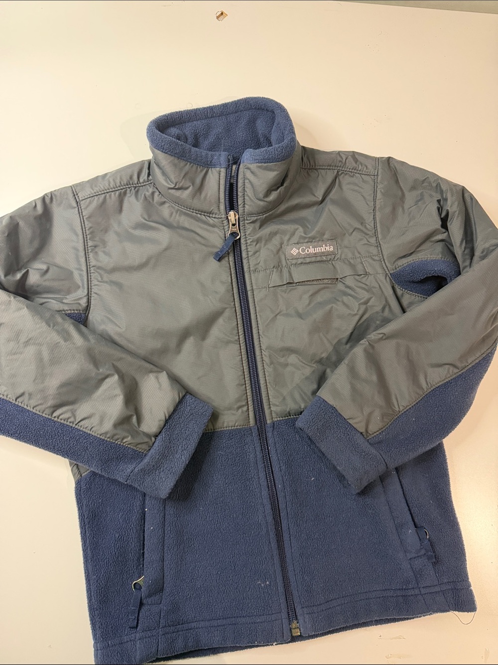 Columbia Navy & Gray Hybrid Fleece Jacket